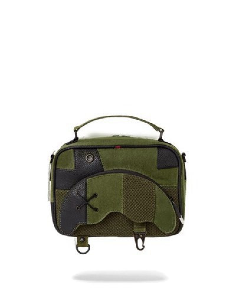 Olive Sprayground Special Ops Operation Succe Brickside Messenger Toiletry Bags | 74192-FIOQ