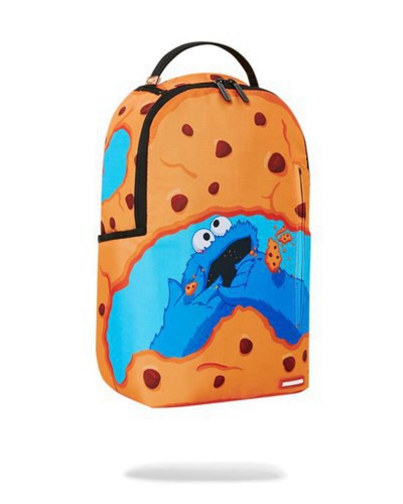 Orange Sprayground Cookie Monster Munchies Backpacks | 28095-CTFD