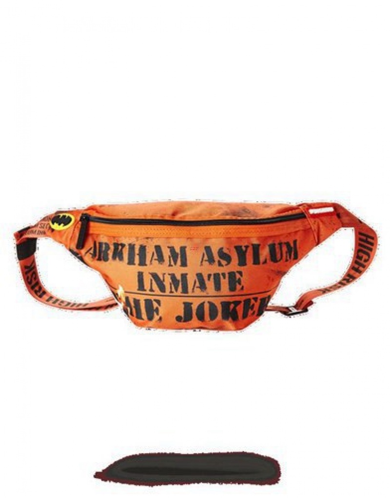 Orange Sprayground Joker Arkham Asylum Crossbody Bags | 30527-SWJY