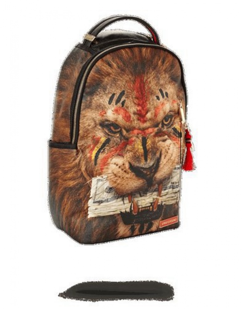 Orange Sprayground King Money Backpacks | 76509-MJGX