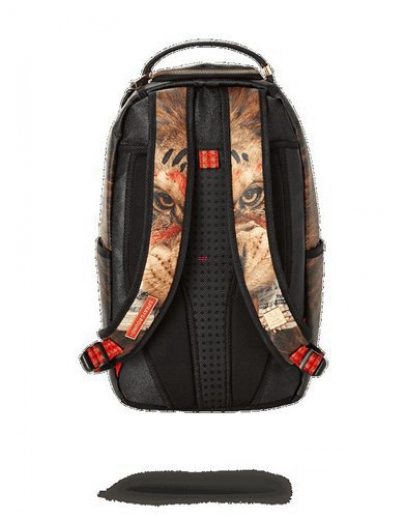 Orange Sprayground King Money Backpacks | 76509-MJGX