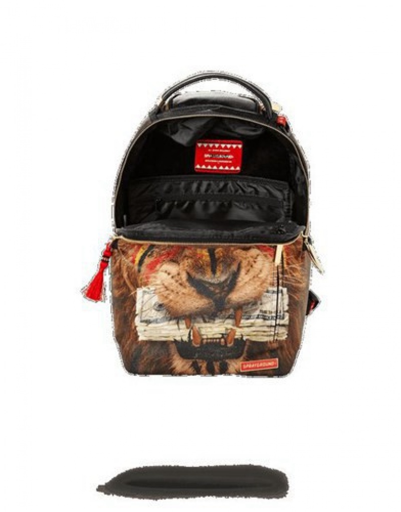 Orange Sprayground King Money Backpacks | 76509-MJGX