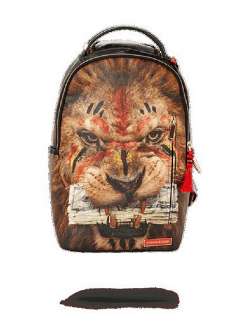 Orange Sprayground King Money Backpacks | 76509-MJGX