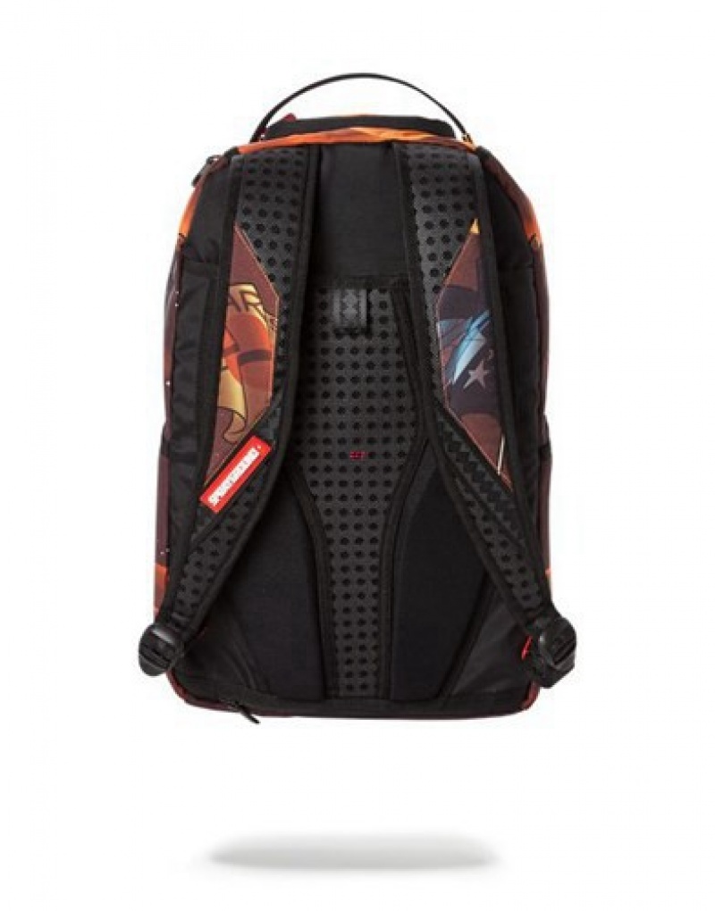 Orange Sprayground Marvin Vs. Astromane Backpacks | 10295-YSJU