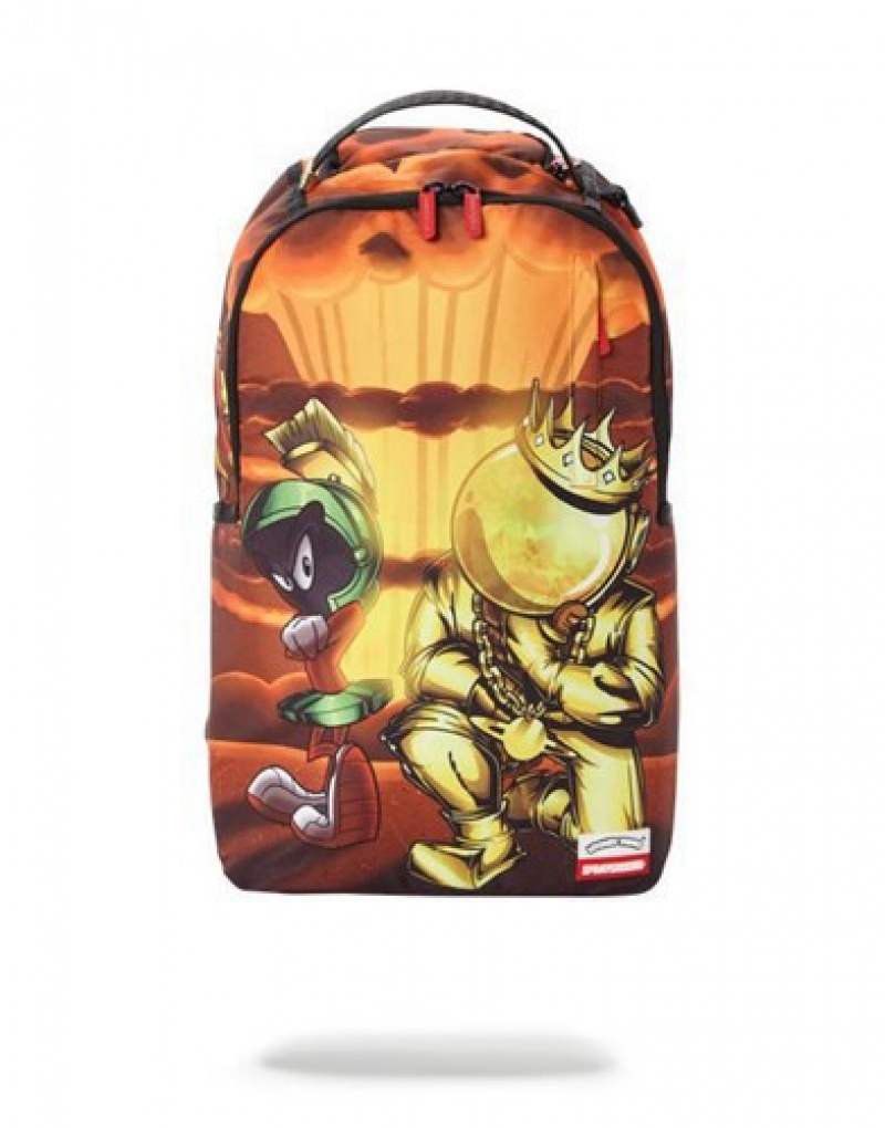 Orange Sprayground Marvin Vs. Astromane Backpacks | 10295-YSJU