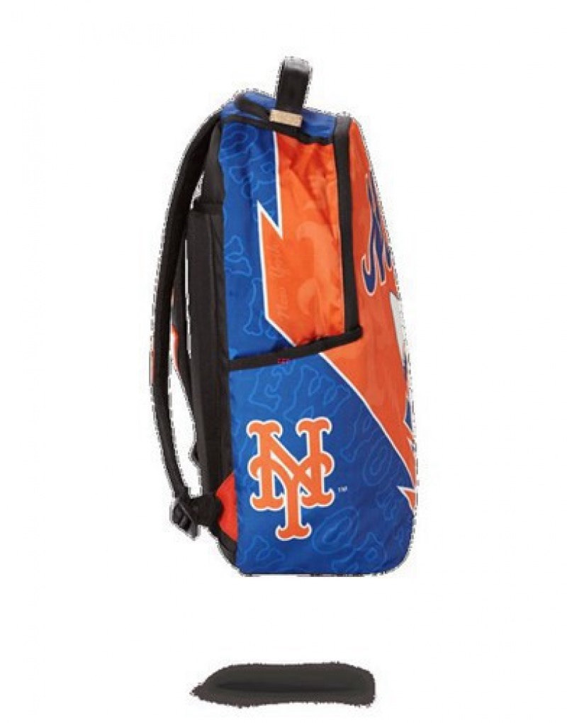 Orange Sprayground Mlb New York Mets Shark Backpacks | 87256-ODJM