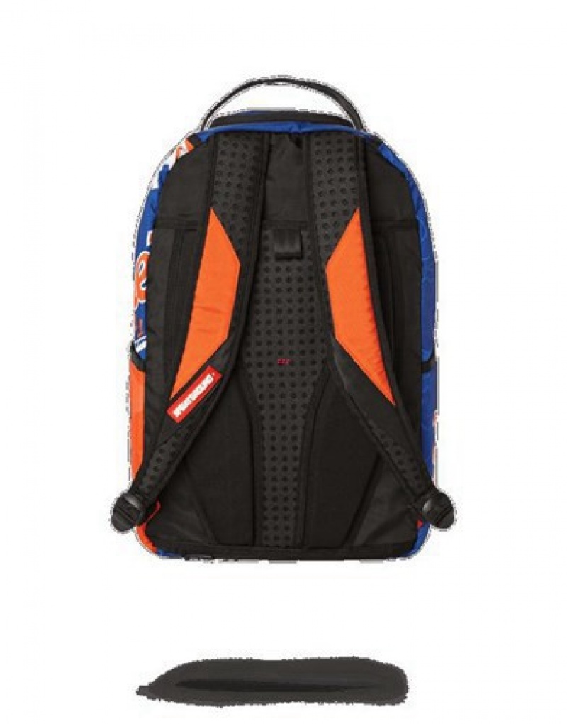 Orange Sprayground Mlb New York Mets Shark Backpacks | 87256-ODJM