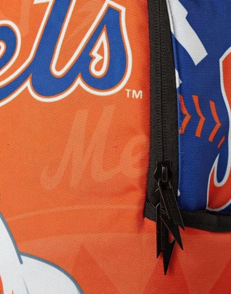 Orange Sprayground Mlb New York Mets Shark Backpacks | 87256-ODJM