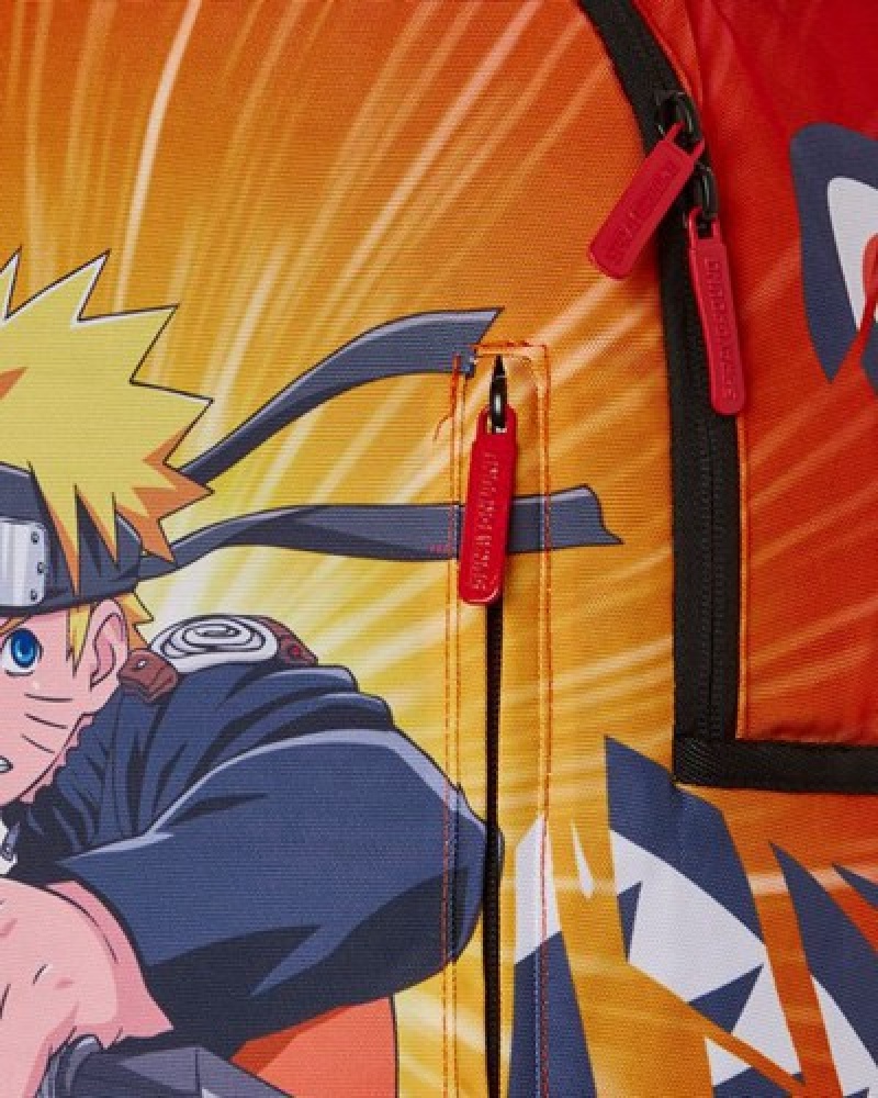 Orange Sprayground Naruto Bustin Shark (Dlxr) Backpacks | 96074-KSZX