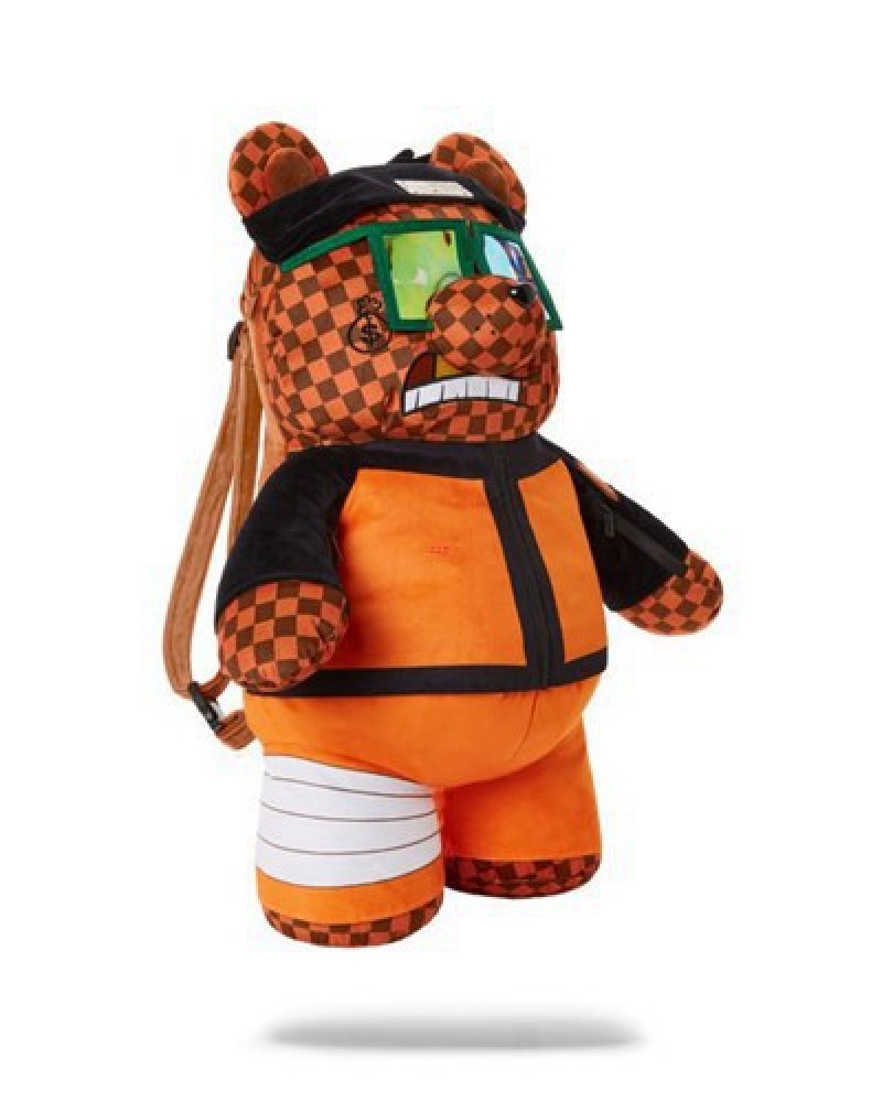 Orange Sprayground Naruto Moneybear Teddybear Backpacks | 69437-MSQP