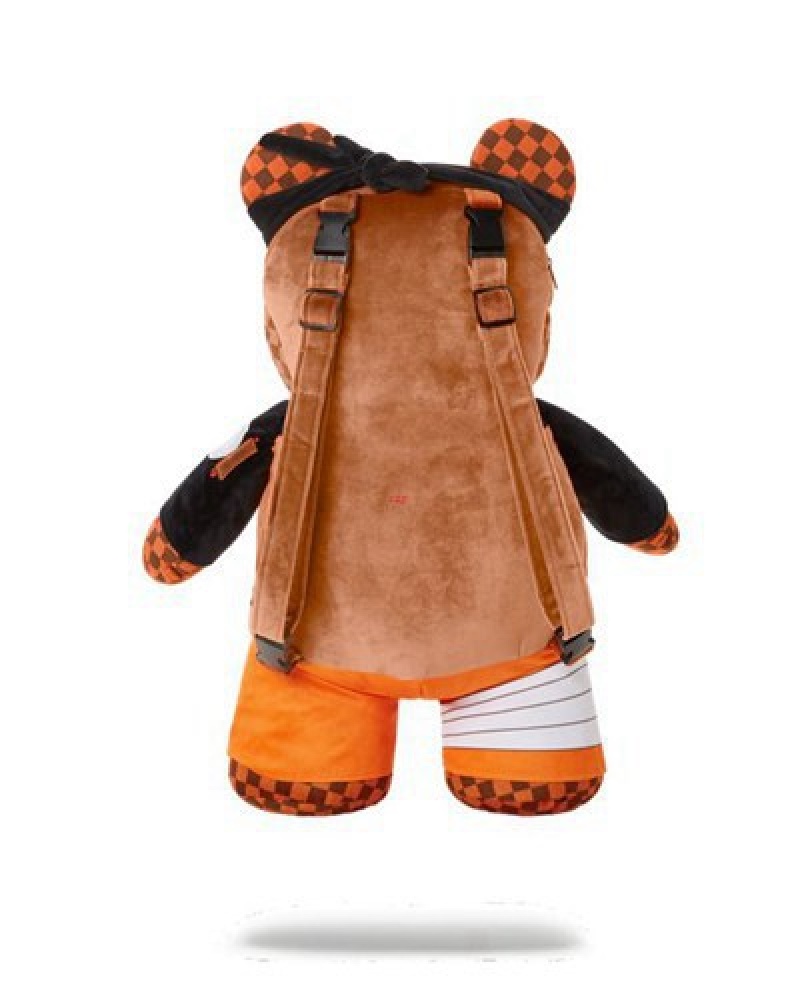 Orange Sprayground Naruto Moneybear Teddybear Backpacks | 69437-MSQP