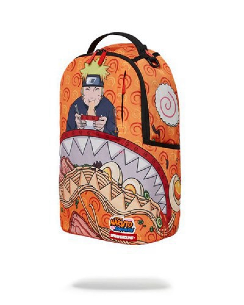 Orange Sprayground Naruto Ramen Shark バージョン2 (Dlxr) Backpacks | 89716-BDTK