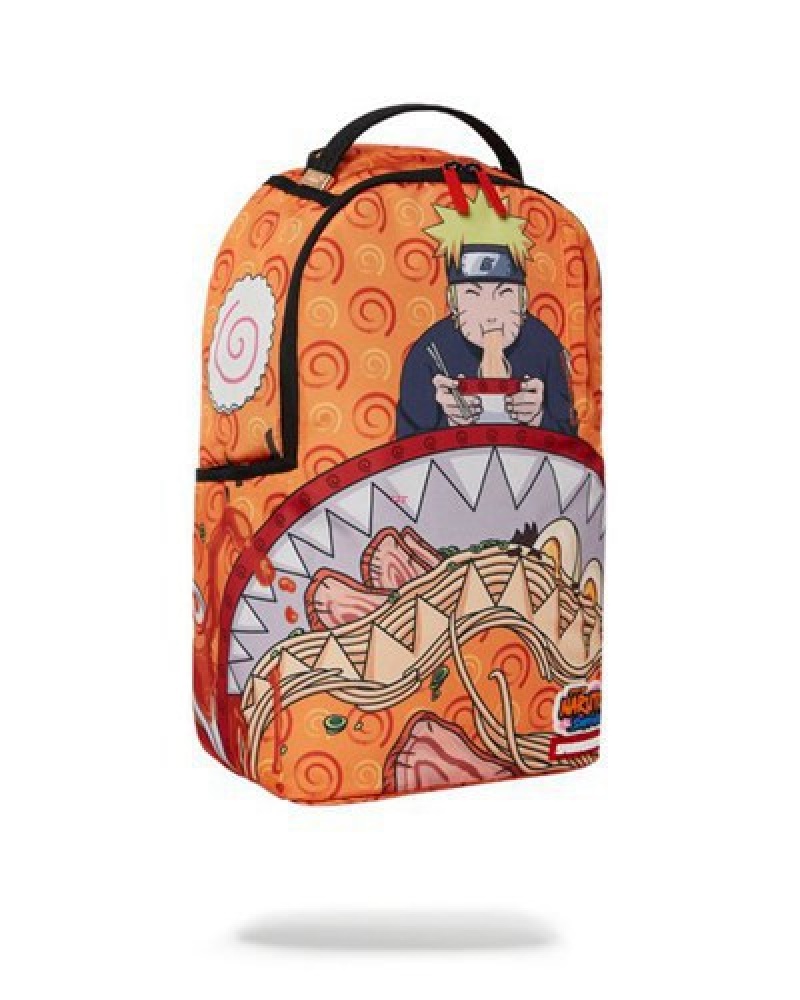 Orange Sprayground Naruto Ramen Shark バージョン2 (Dlxr) Backpacks | 89716-BDTK