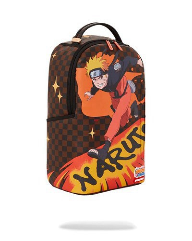 Orange Sprayground Naruto Splash (Dlxv) Backpacks | 95072-SHNJ