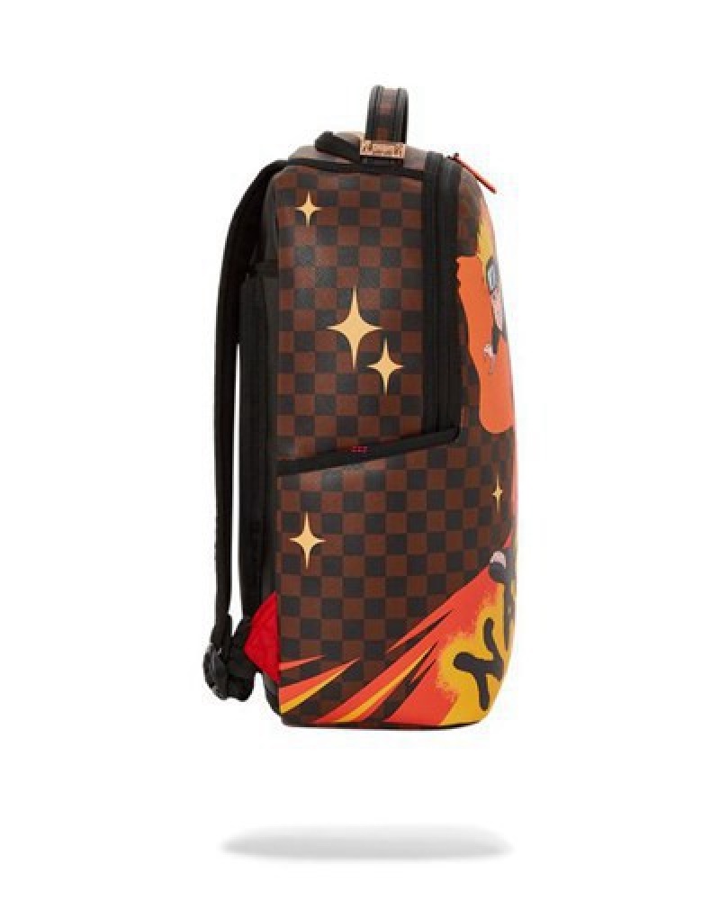 Orange Sprayground Naruto Splash (Dlxv) Backpacks | 95072-SHNJ