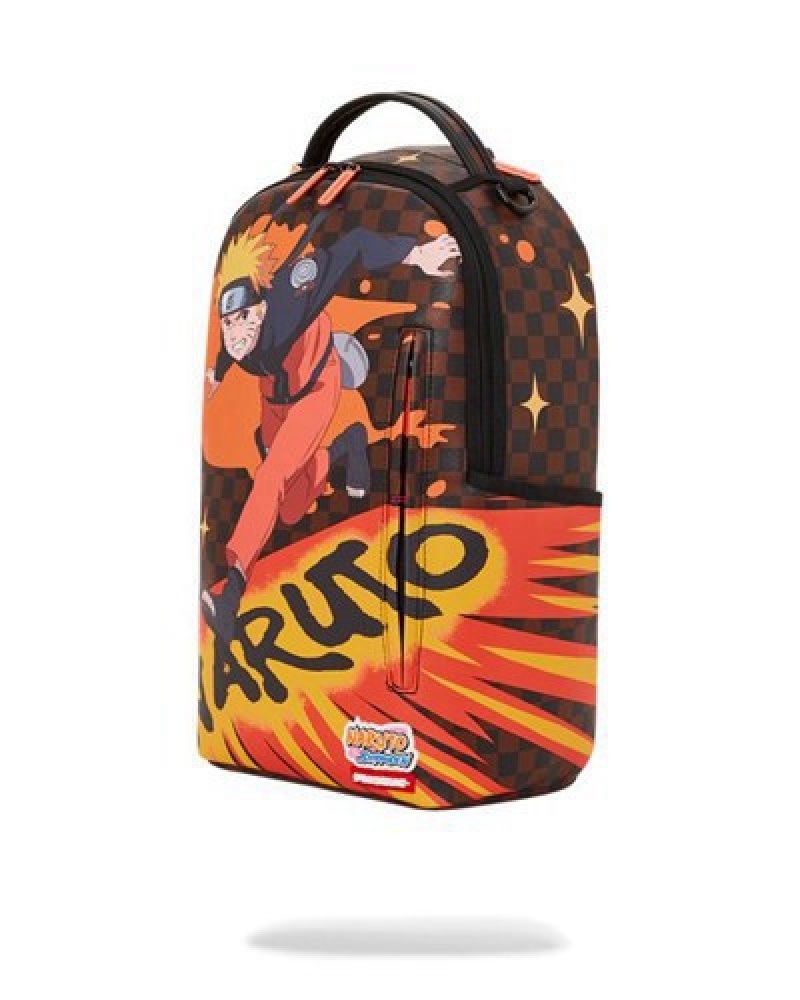 Orange Sprayground Naruto Splash (Dlxv) Backpacks | 95072-SHNJ