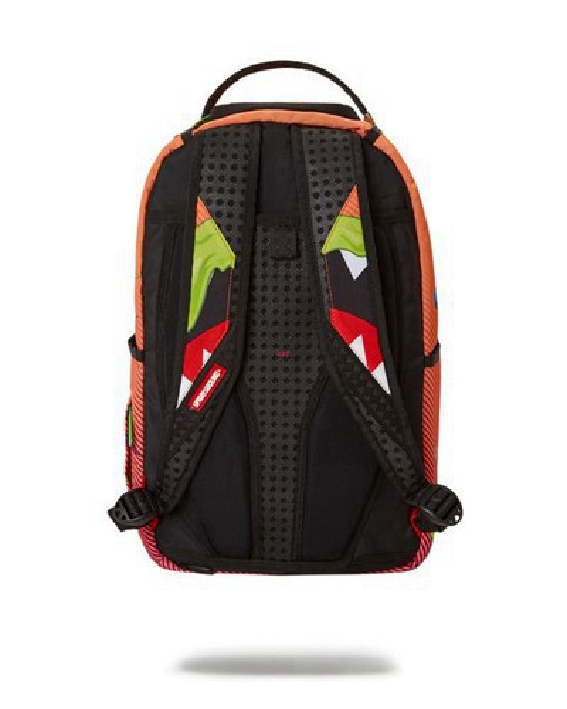 Orange Sprayground Nickelodeon Slime Party (Dlxr) Backpacks | 23659-JYXN