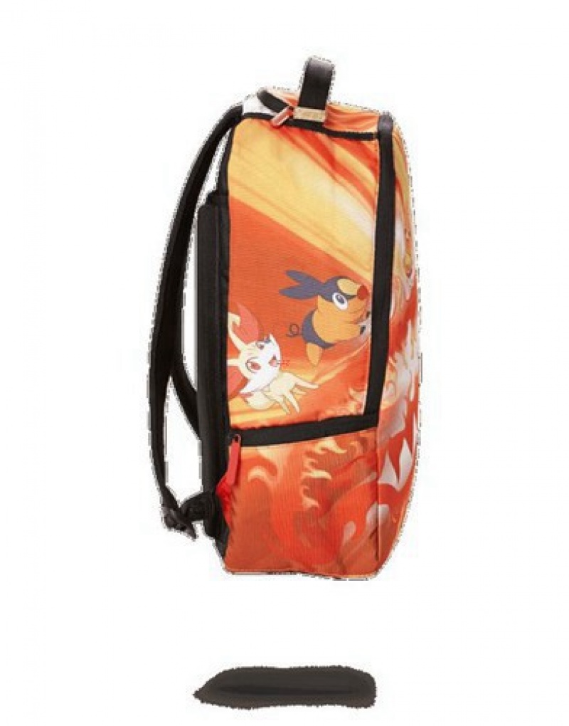 Orange Sprayground Pokemon Charmander Fire Shark Backpacks | 89610-XFIM