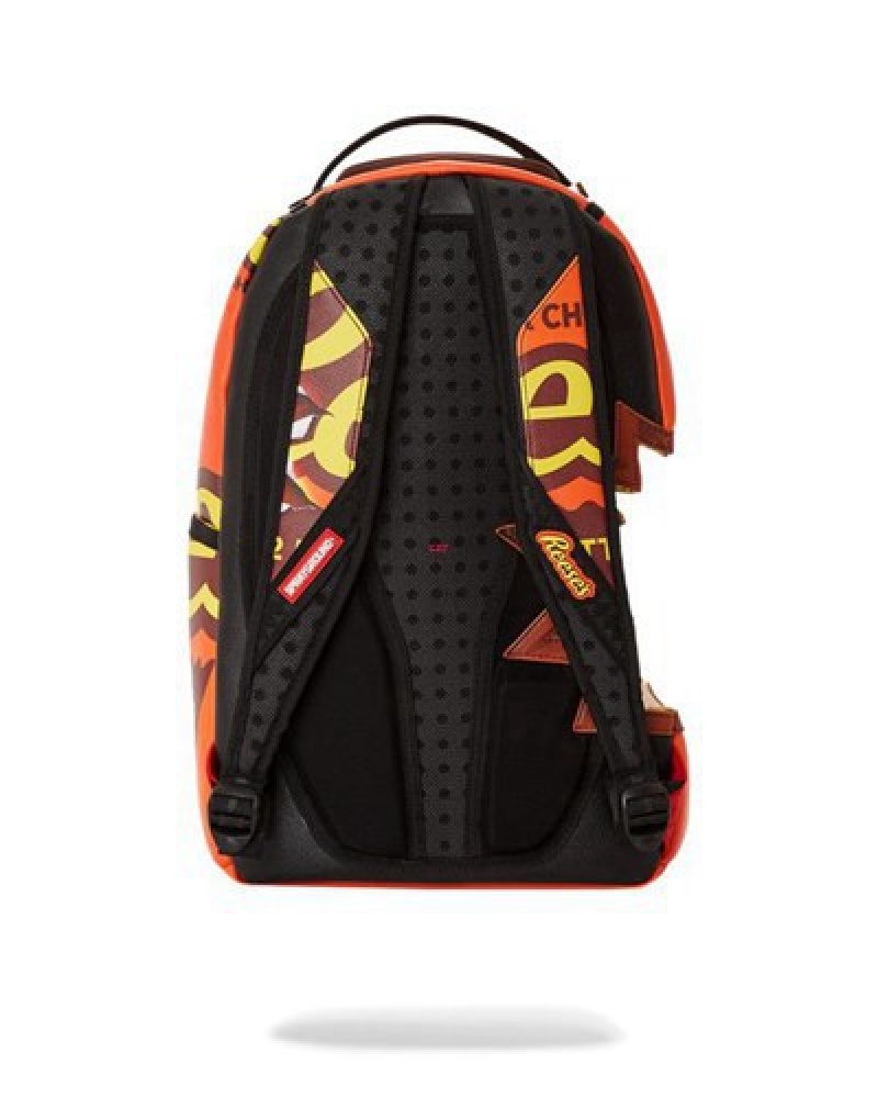 Orange Sprayground Reese's Shark Bite (Dlxv) Backpacks | 17298-XGKU