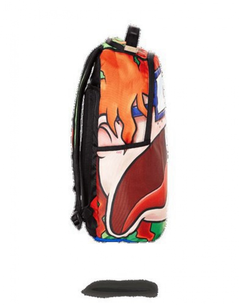 Orange Sprayground Rugrats Chucky Shark Backpacks | 67348-CQRN