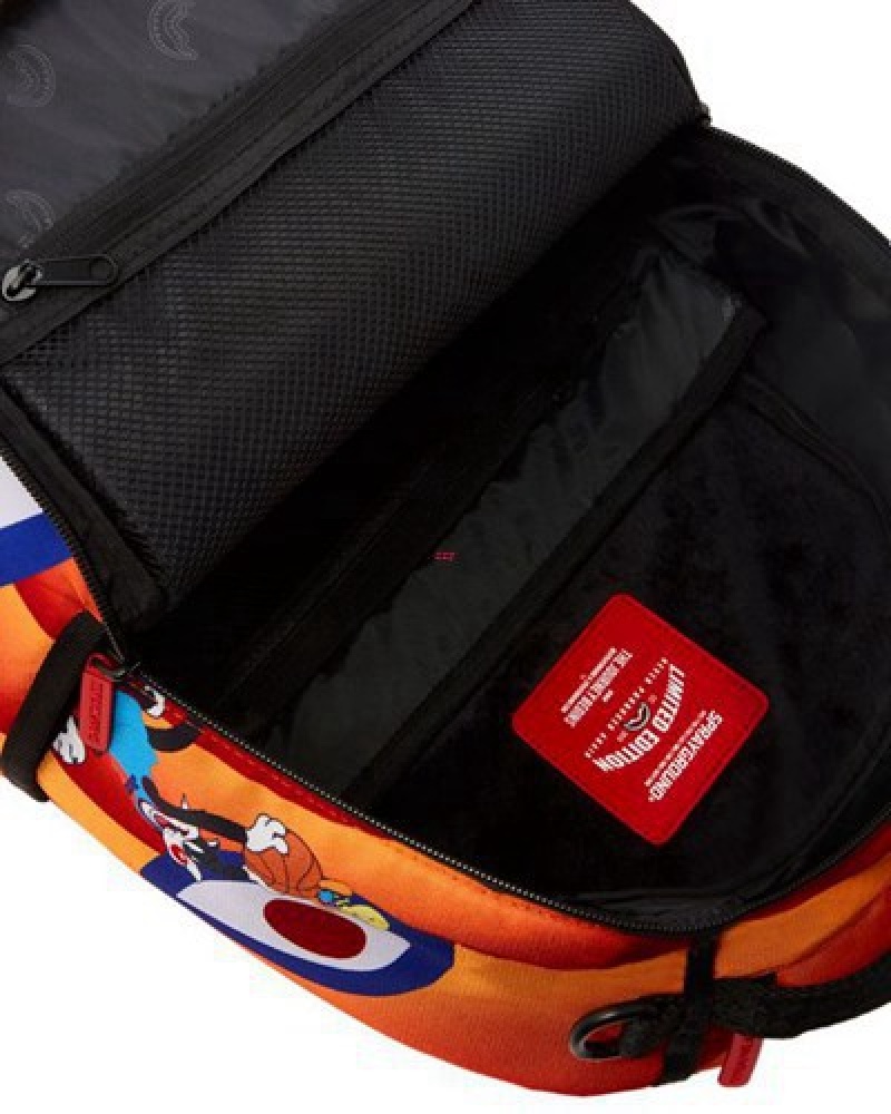 Orange Sprayground Space Jam2 Shark Dunk (Dlxr) Backpacks | 49165-DNCZ