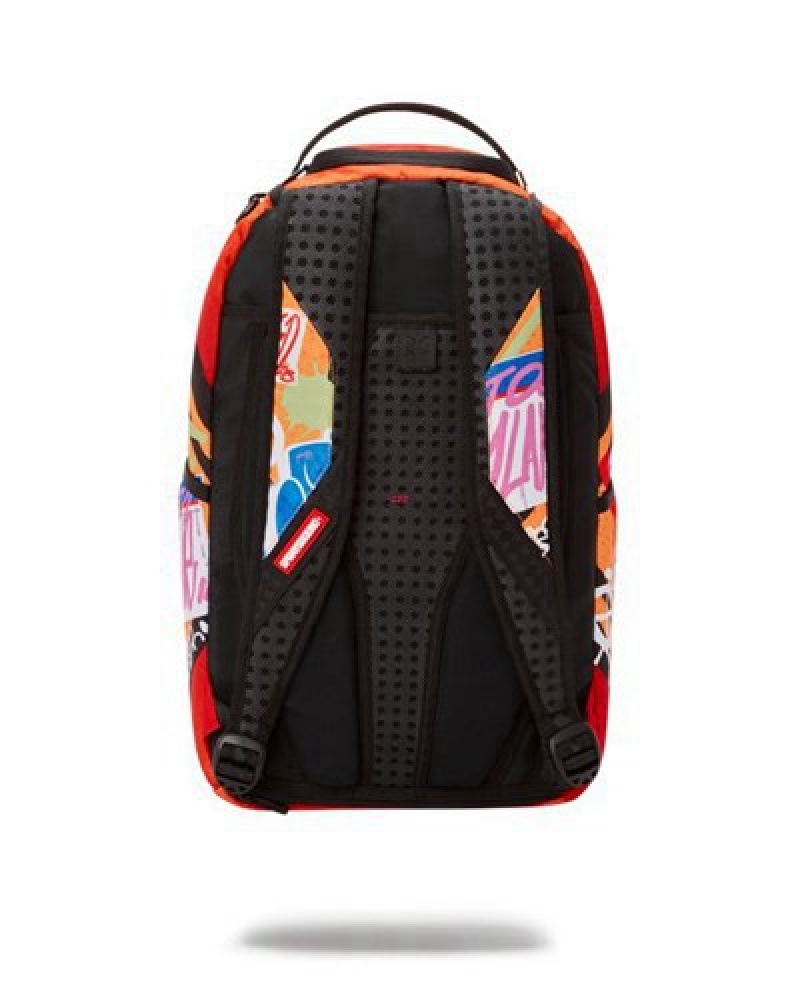 Orange Sprayground Stay Out Of My Lane (Dlxr) Backpacks | 83204-ZSFQ