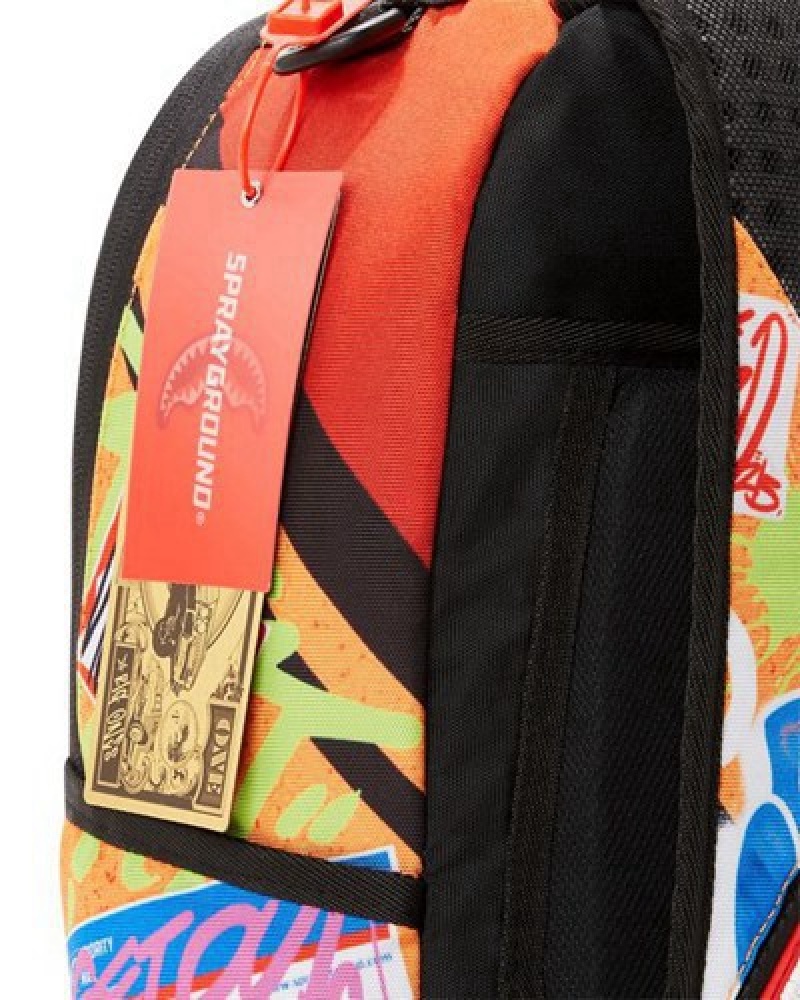 Orange Sprayground Stay Out Of My Lane (Dlxr) Backpacks | 83204-ZSFQ