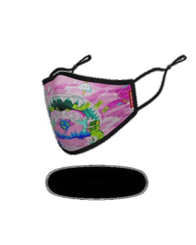 Pink Sprayground Adult Dbd Land Form-fitting Face Masks | 45321-FTPK