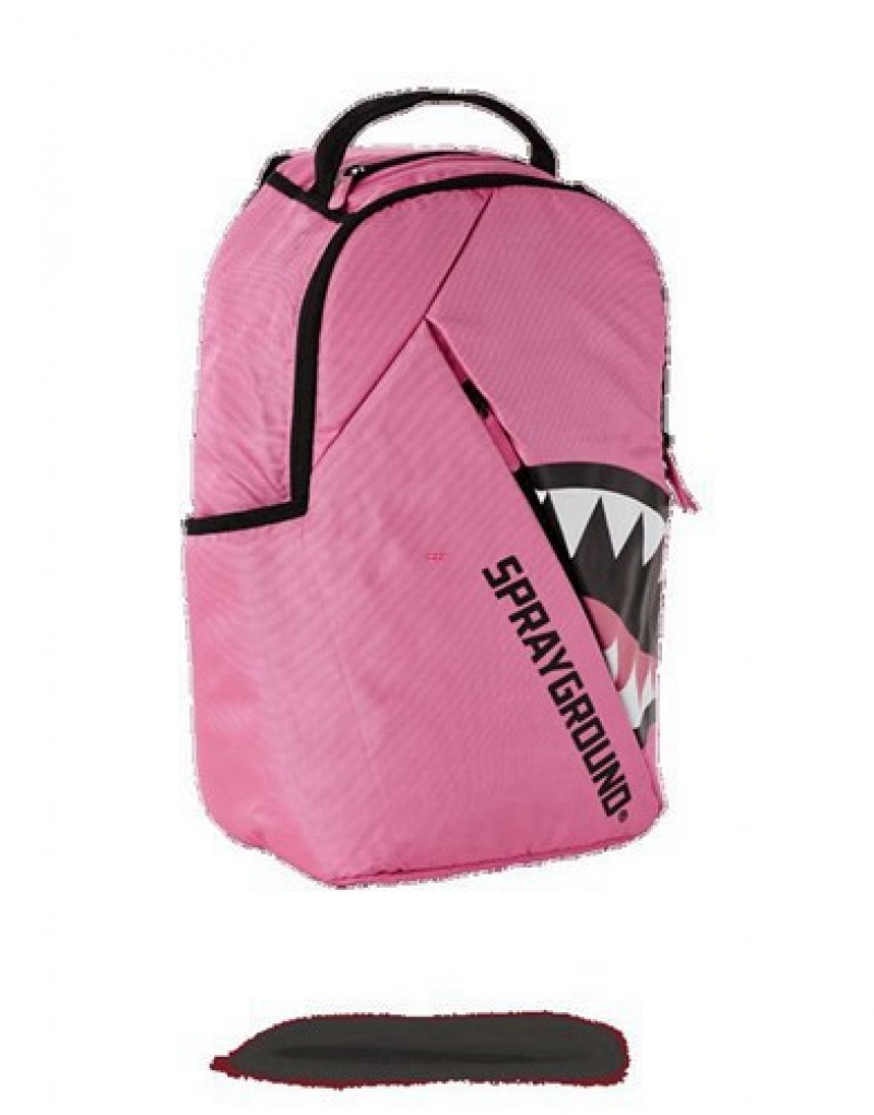 Pink Sprayground Angled Shark Backpacks | 48917-IRFG