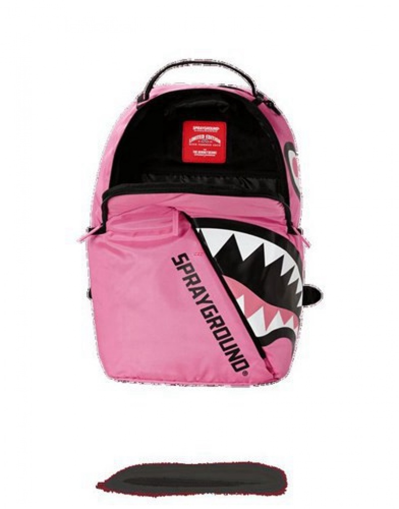 Pink Sprayground Angled Shark Backpacks | 48917-IRFG