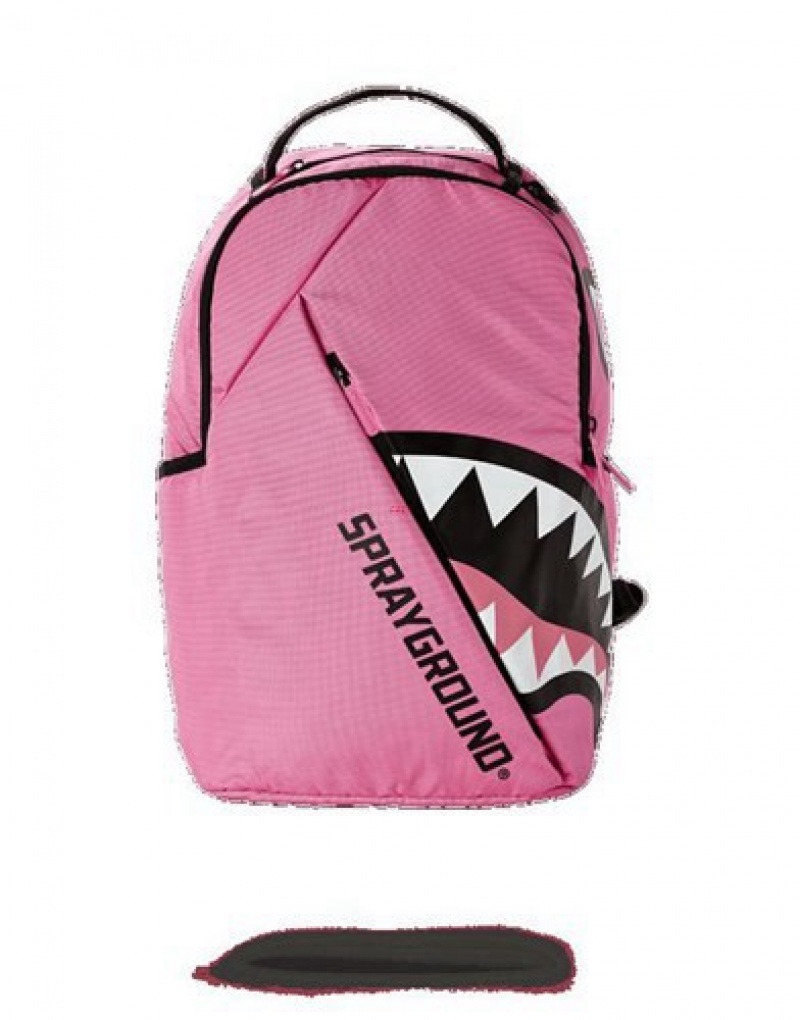 Pink Sprayground Angled Shark Backpacks | 48917-IRFG