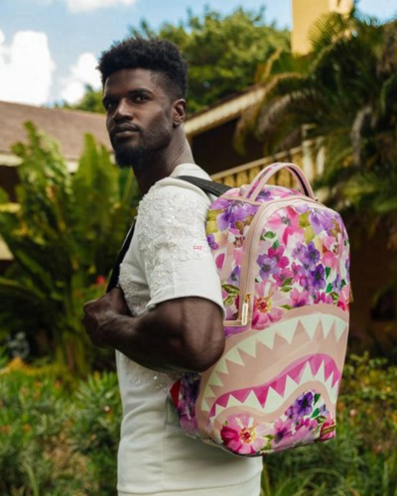 Pink Sprayground Botanic Villa Chilla (Dlxv) Backpacks | 40651-FCVL