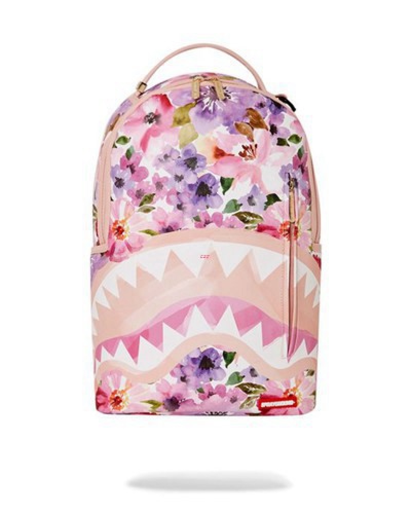 Pink Sprayground Botanic Villa Chilla (Dlxv) Backpacks | 40651-FCVL