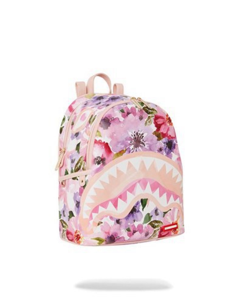 Pink Sprayground Botanic Villa Chilla Savage Backpacks | 35109-XDSQ