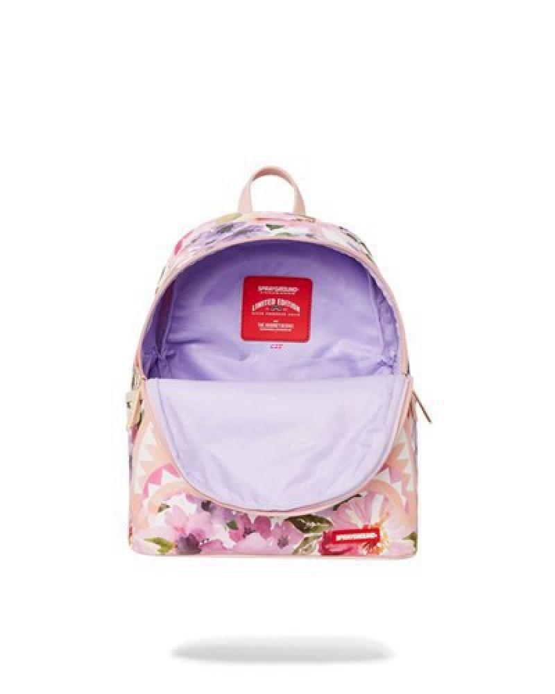 Pink Sprayground Botanic Villa Chilla Savage Backpacks | 35109-XDSQ