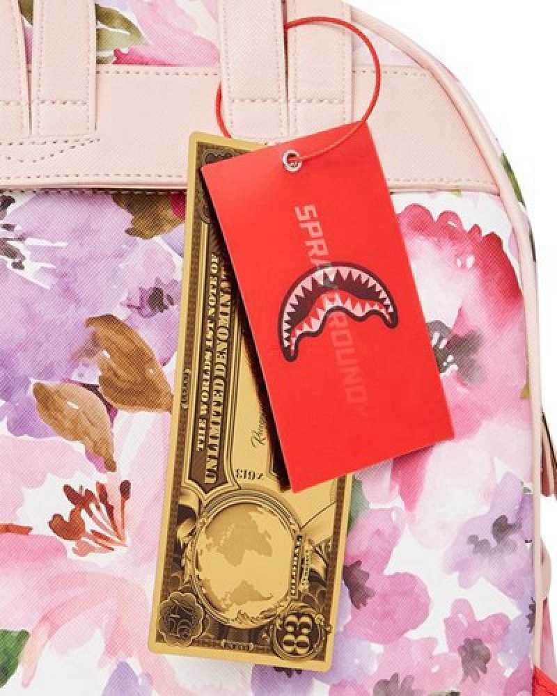 Pink Sprayground Botanic Villa Chilla Savage Backpacks | 35109-XDSQ