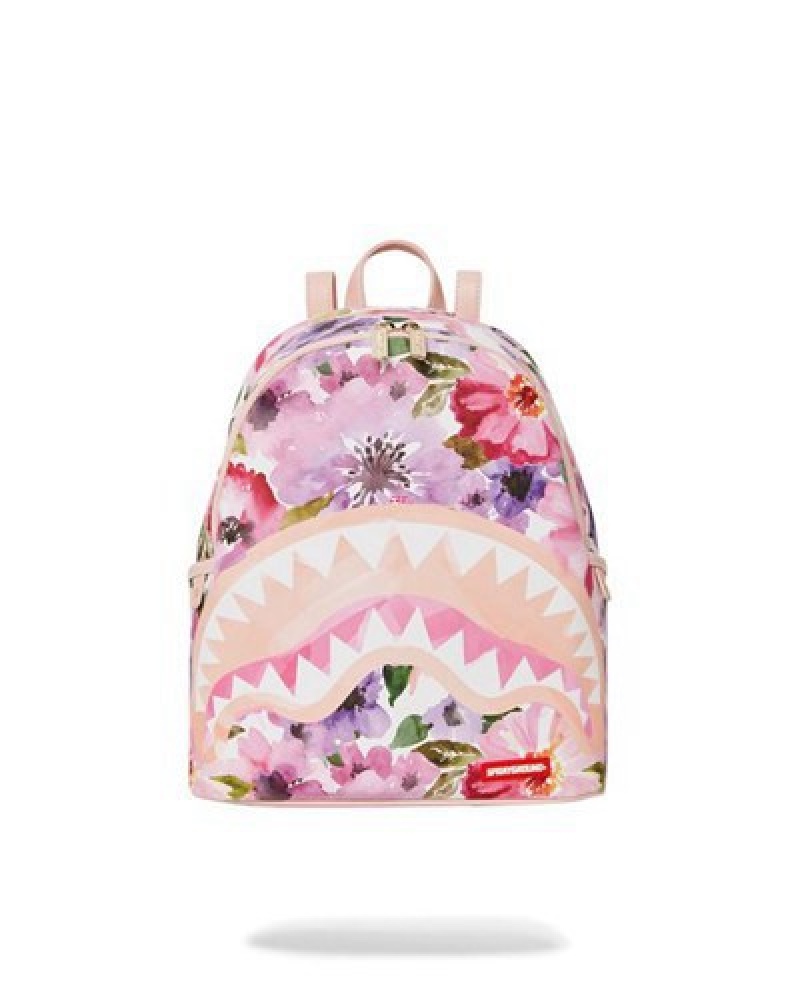 Pink Sprayground Botanic Villa Chilla Savage Backpacks | 35109-XDSQ