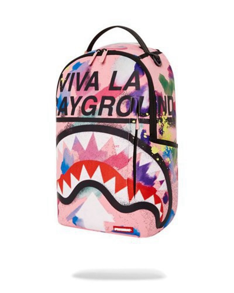 Pink Sprayground Bushwick Backpacks | 38420-KGWN