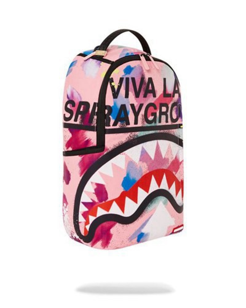 Pink Sprayground Bushwick Backpacks | 38420-KGWN