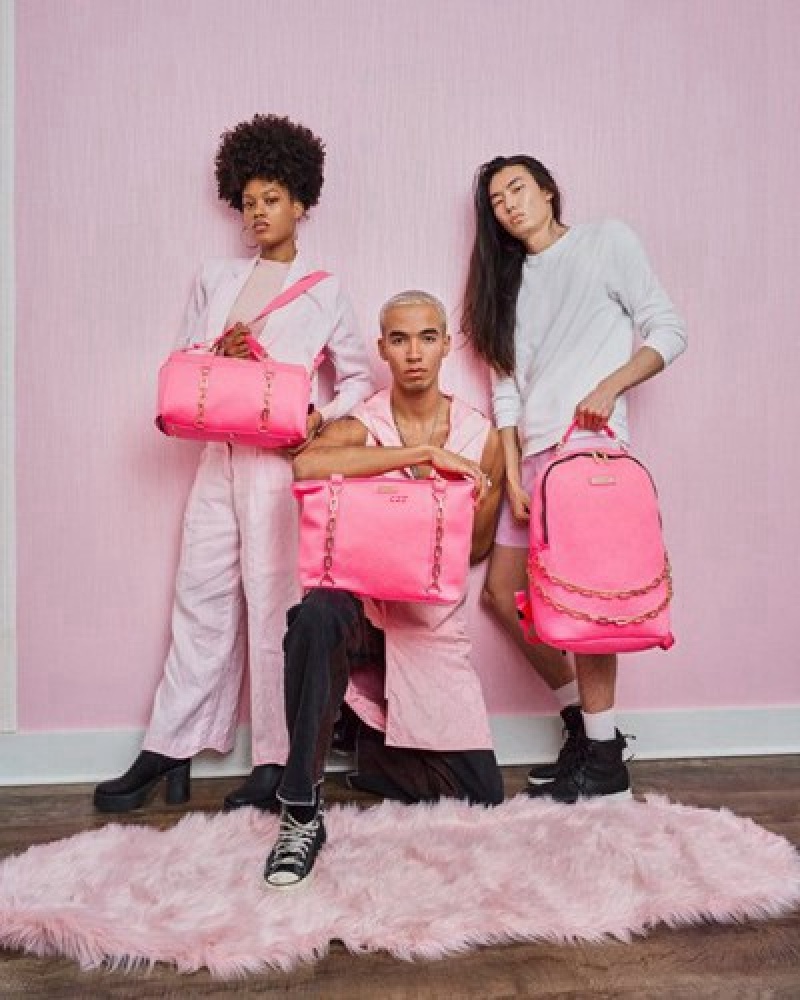 Pink Sprayground Chain Reaction Backpacks | 40562-GUHJ