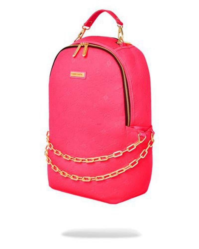 Pink Sprayground Chain Reaction Backpacks | 40562-GUHJ