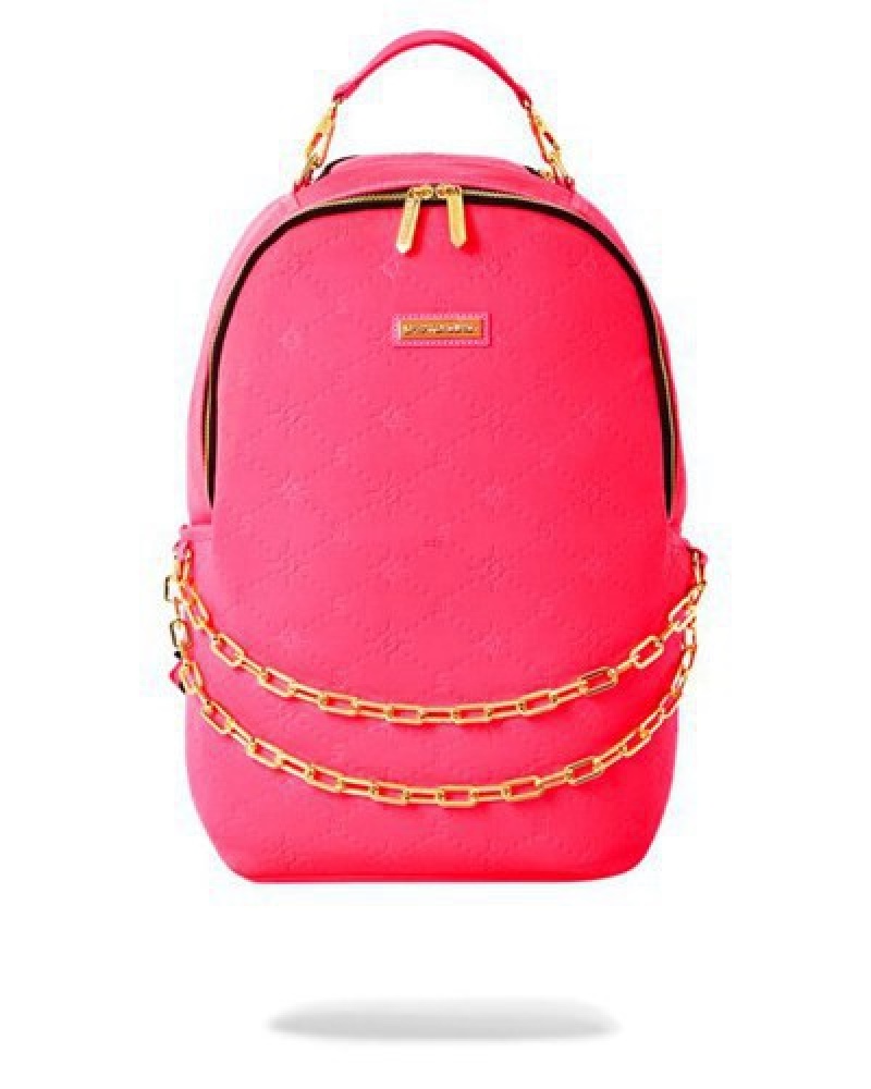 Pink Sprayground Chain Reaction Backpacks | 40562-GUHJ