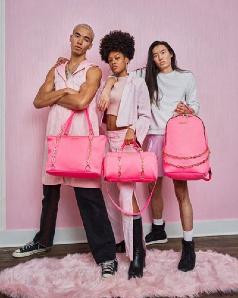 Pink Sprayground Chain Reaction Handbag | 25930-BWMQ