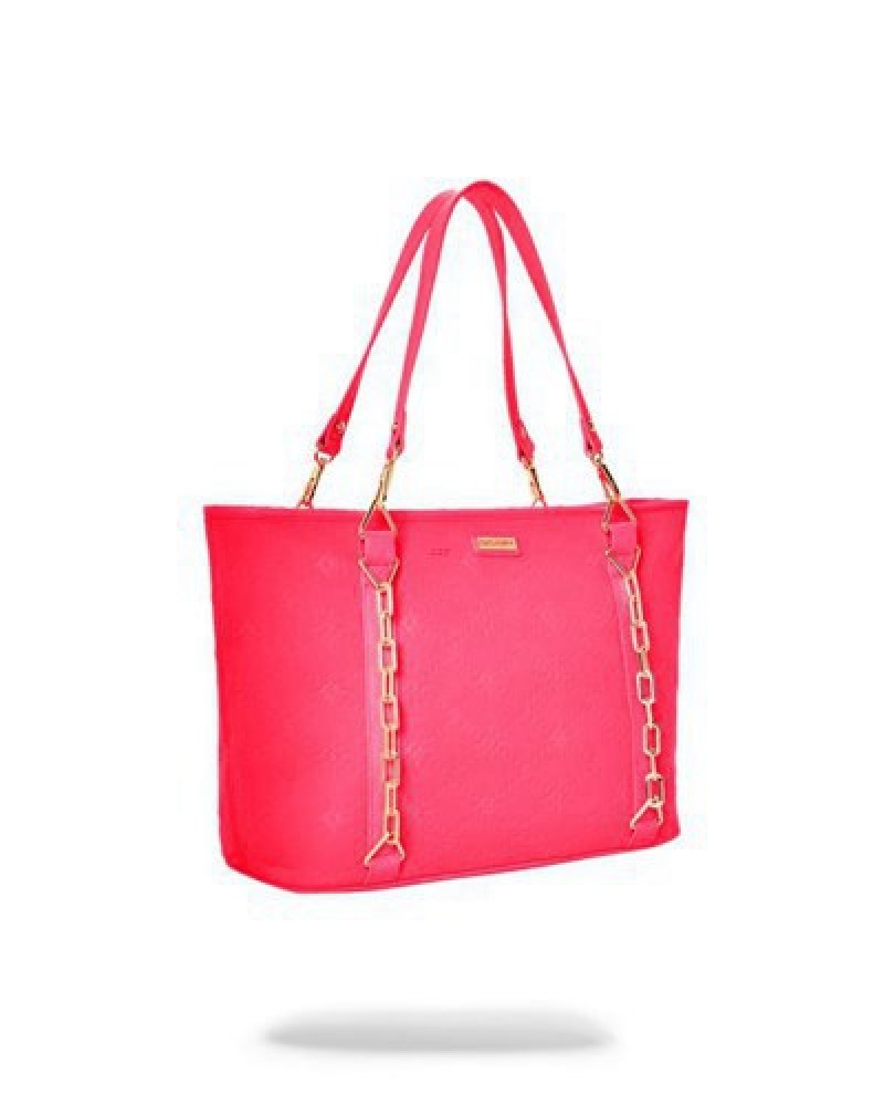 Pink Sprayground Chain Reaction Handbag | 25930-BWMQ