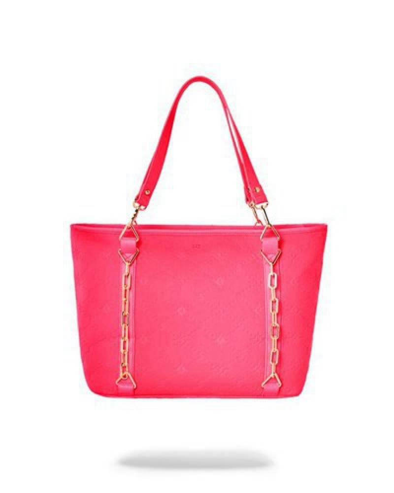 Pink Sprayground Chain Reaction Handbag | 25930-BWMQ