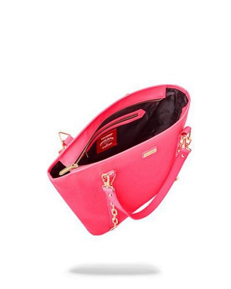 Pink Sprayground Chain Reaction Handbag | 25930-BWMQ