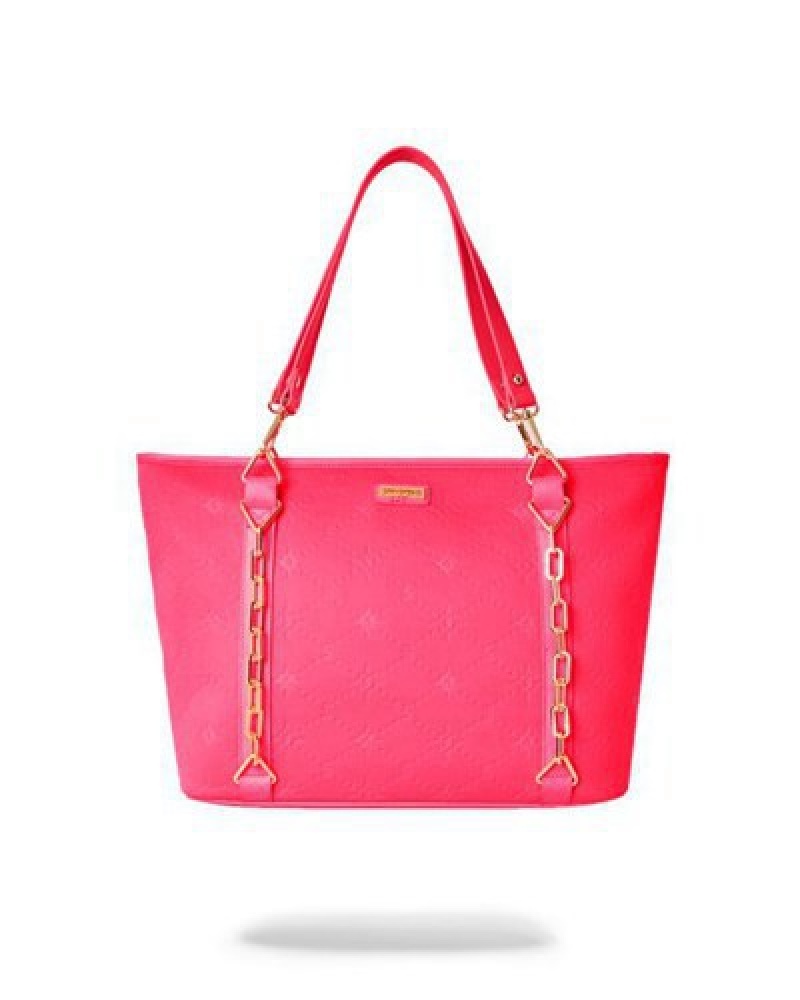 Pink Sprayground Chain Reaction Handbag | 25930-BWMQ