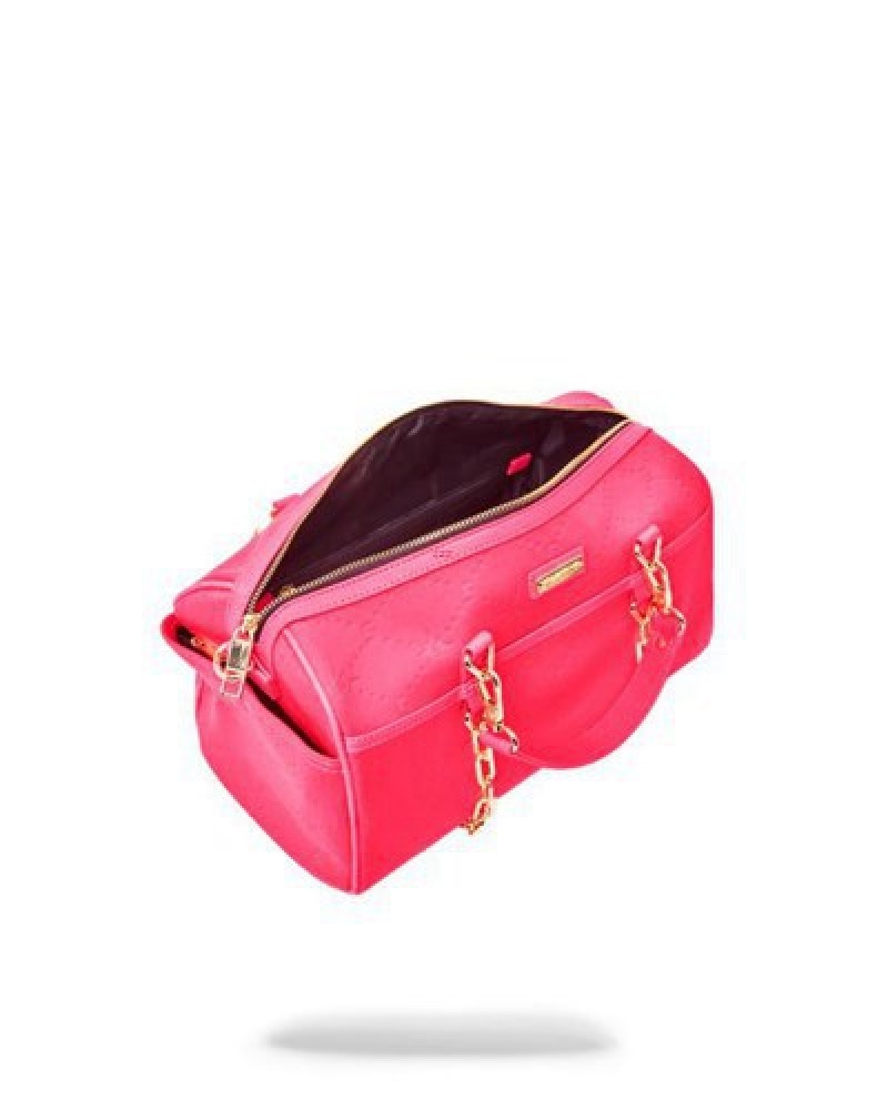 Pink Sprayground Chain Reaction Mini Duffle Bags | 54903-HQBT