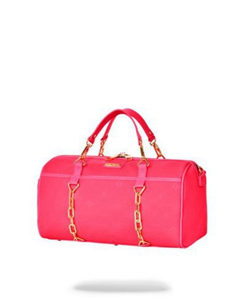 Pink Sprayground Chain Reaction Mini Duffle Bags | 54903-HQBT