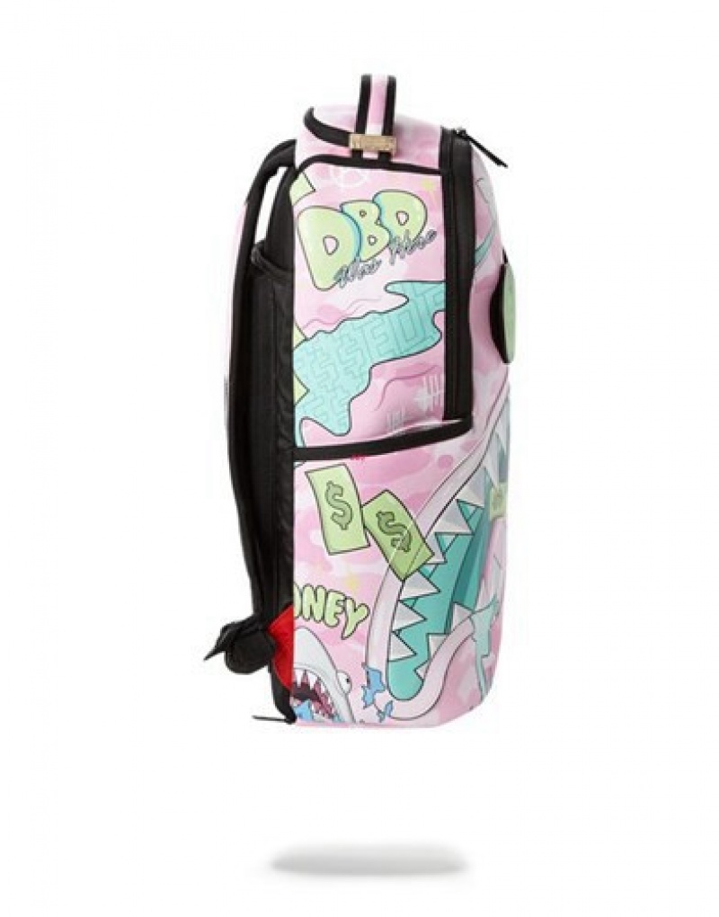 Pink Sprayground Dbd Land Backpacks | 74062-CISZ